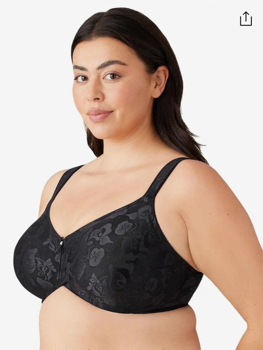 AWARENESS Full Figure Seamless Wire Free Bra in Black Size 40DDD